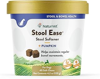 NaturVet Stool Ease for Dogs – 40 Soft Chews – Helps Maintain Regular Bowel Movements – Enhanced with Sugar Beet Pulp, Flaxseed & Psyllium Husk – 40 Day Supply