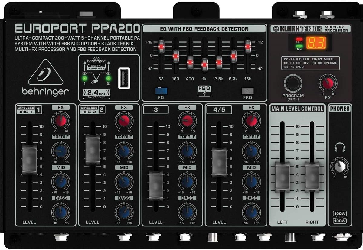 Behringer Europort PPA200 5-Channel Portable PA System-3