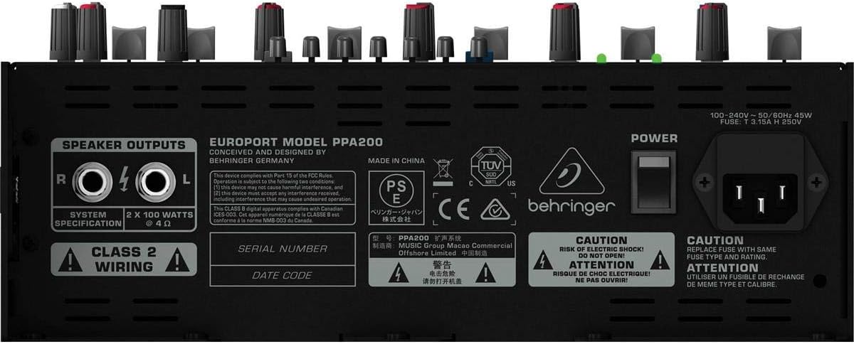 Behringer Europort PPA200 5-Channel Portable PA System-4