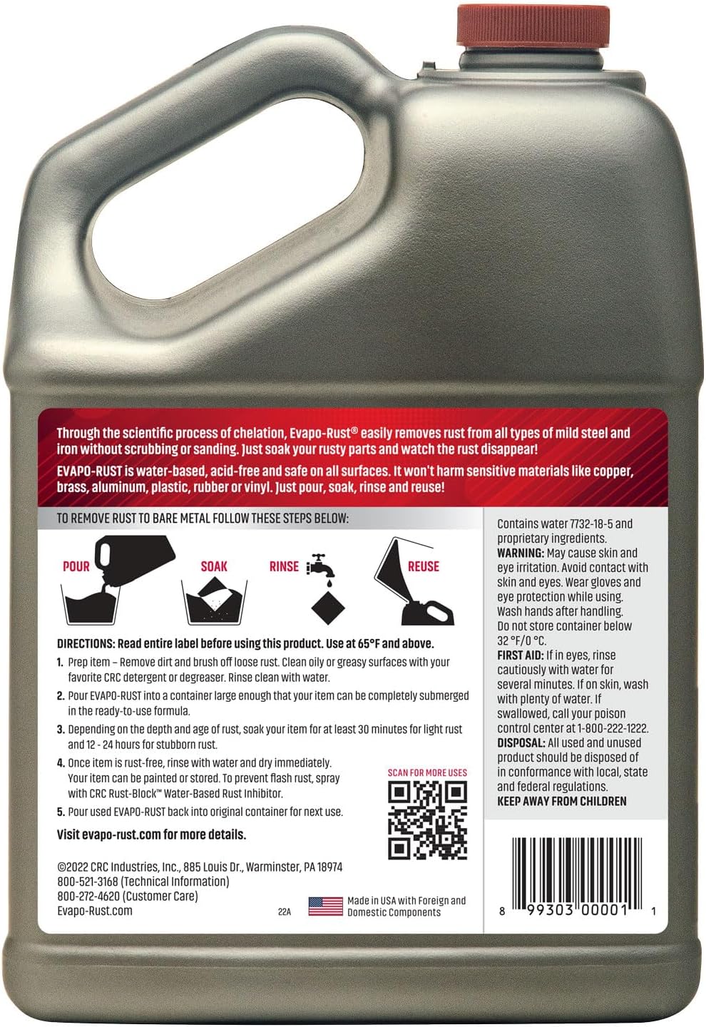 Evapo-Rust ER012 Super Safe – 128 oz., Non Toxic Rust Remover for Auto Parts, Hardware, Antiques | Rust Removers and Chemicals-2