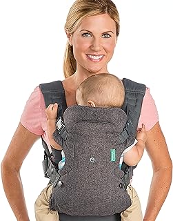 Infantino Flip Advanced 4-in-1 Carrier - Ergonomic, convertible, face-in and face-out front and back carry for newborns and older babies 8-32 lbs