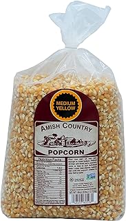 Amish Country Popcorn | 6 lb Bag | Medium Yellow Popcorn Kernels | Old Fashioned, Non-GMO and Gluten Free (Medium Yellow - 6 lb Bag)