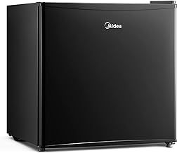 Midea WHS-65LB1 Compact Single Reversible Door Refrigerator, 1.6 Cubic Feet(0.045 Cubic Meter), Black