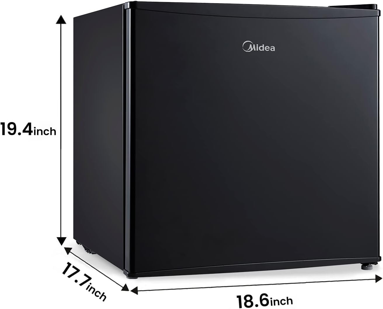 Midea WHS-65LB1 Compact Single Reversible Door Refrigerator, 1.6 Cubic Feet(0.045 Cubic Meter), Black-1