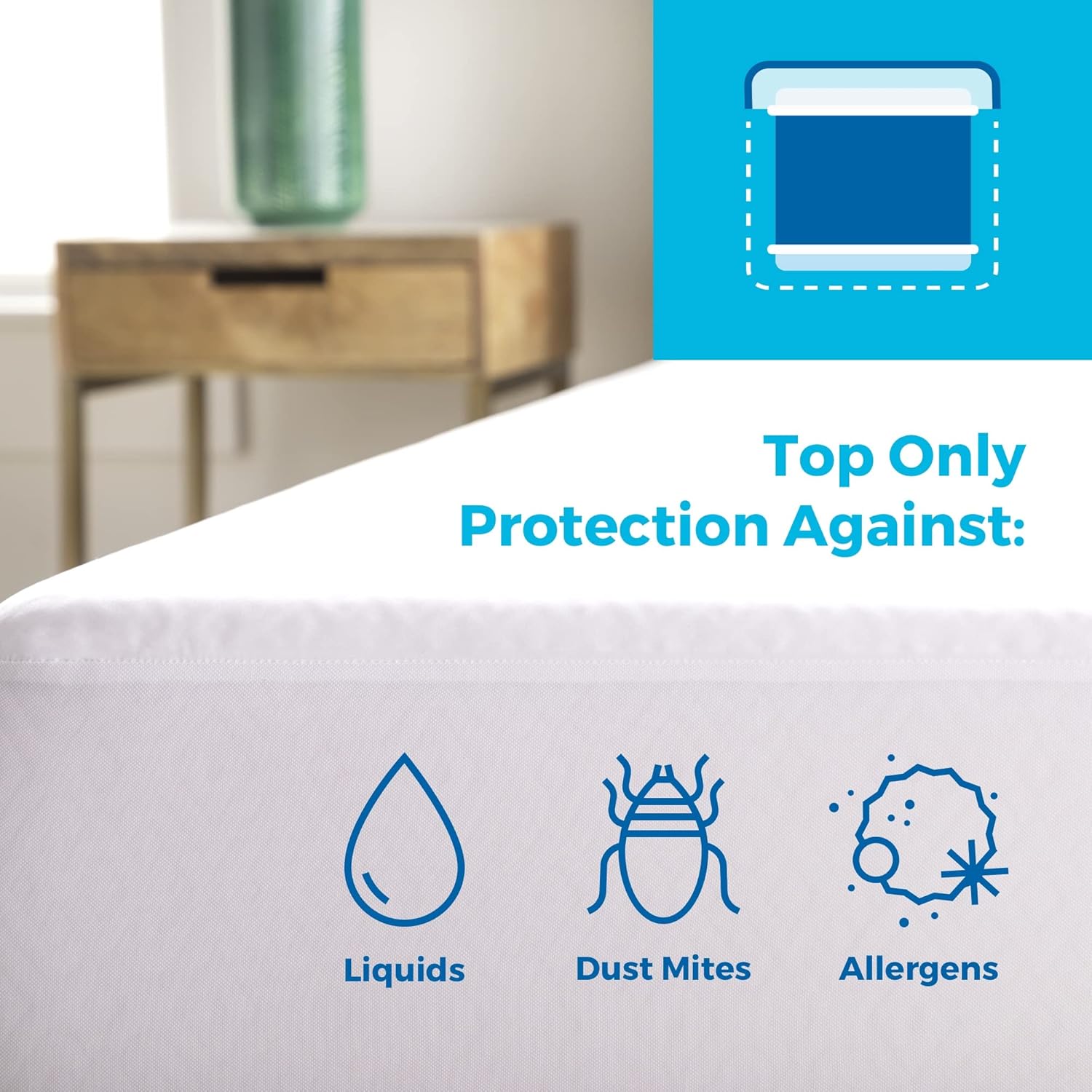 LINENSPA Premium Mattress Protector - White - Queen Size - Breathable Polyester - Fitted Style - Waterproof Design - Machine Washable & Dryer Safe - Mattress Protector for Kids, Teens, and Adults-1