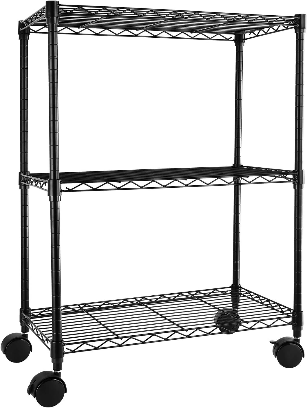 Simple Deluxe 3-Tier Heavy Duty Storage Shelves 750Lb Capacity, 24.02" D x 13.78" W x 31.98" H Shelving Unit for Pantry, Garage, Laundry and Kitchen, Black-0