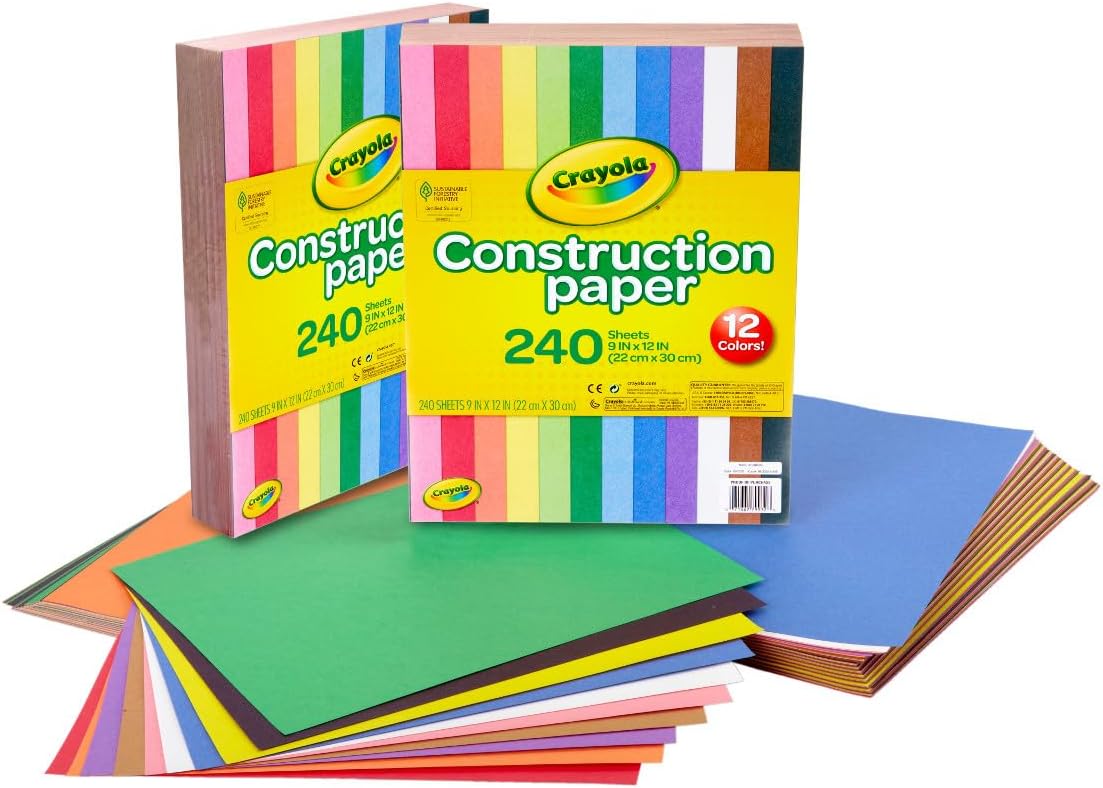 Crayola Construction Paper - 480ct (2pck), Bulk School Supplies For Kids, Teacher Classroom Must Have, Art Paper, Arts & Crafts-0