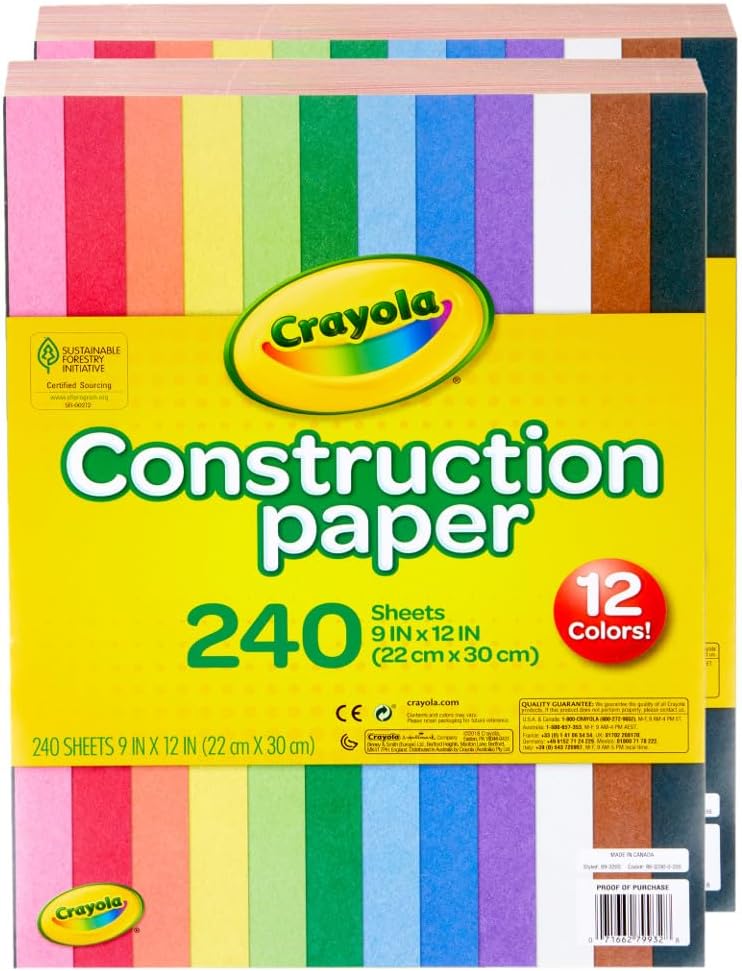 Crayola Construction Paper - 480ct (2pck), Bulk School Supplies For Kids, Teacher Classroom Must Have, Art Paper, Arts & Crafts-2