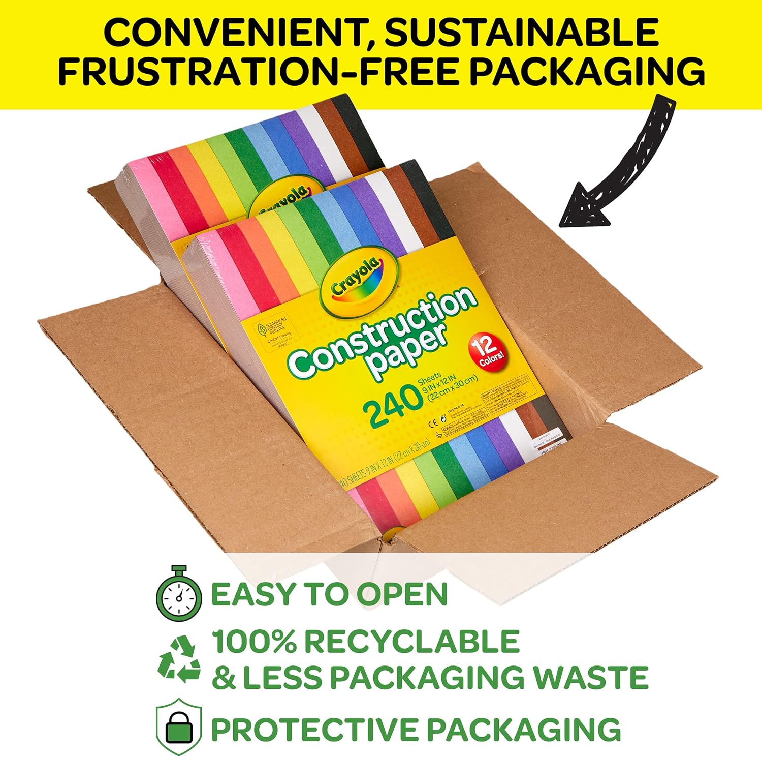 Crayola Construction Paper - 480ct (2pck), Bulk School Supplies For Kids, Teacher Classroom Must Have, Art Paper, Arts & Crafts-4