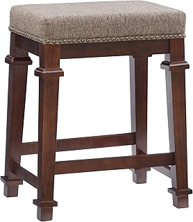 Linon Kennedy Backless Tweed, Brown Counter Stool,