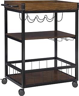 Linon Austin Kitchen Cart, 30.5"W x 18.13"D x 36.25"H, Black