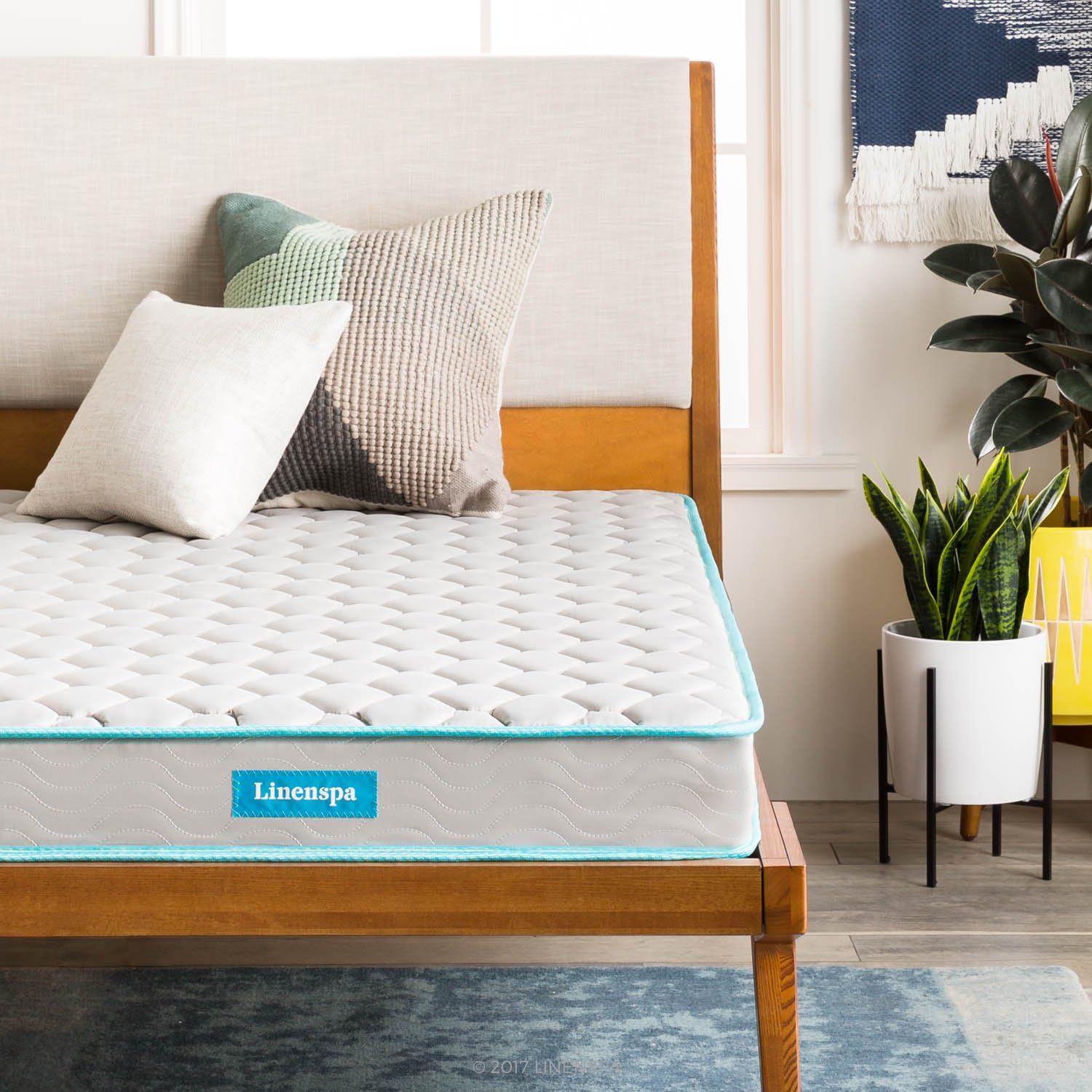 Linenspa 6 Inch Mattress - Firm Feel - Bonnell Spring with Foam Layer - Mattress in a Box - Youth or Kids Bed - Guest Bedroom - Durable and Breathable Support - Affordable - Queen Size-0