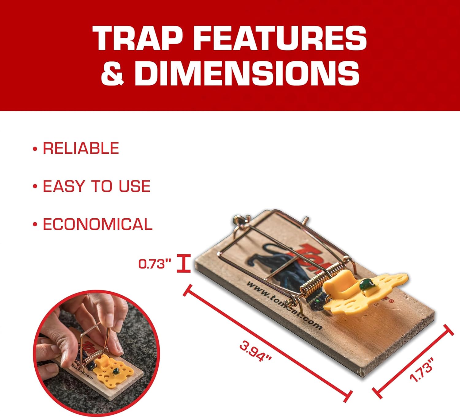 Tomcat Mouse Traps (Wooden), 4 Traps-1