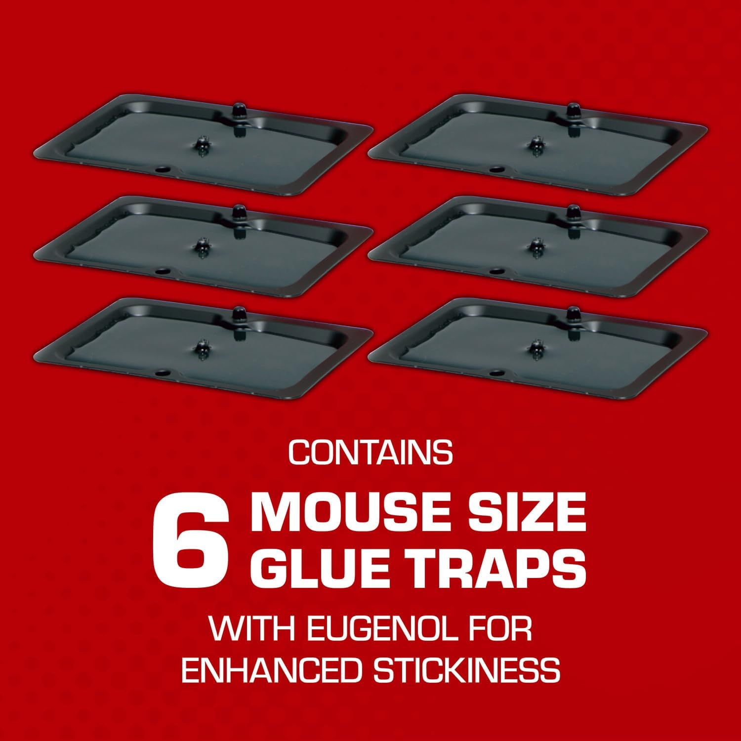 Tomcat Glue Traps Mouse Size with Eugenol for Enhanced Stickiness for Mice, Cockroaches, and Spiders, 6 Traps-1