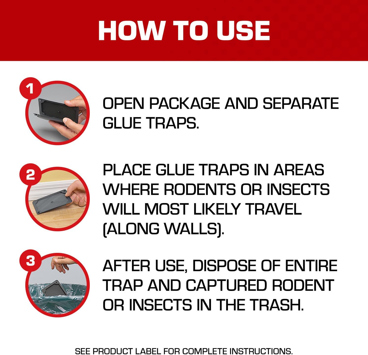 Tomcat Glue Traps Mouse Size with Eugenol for Enhanced Stickiness for Mice, Cockroaches, and Spiders, 6 Traps-6