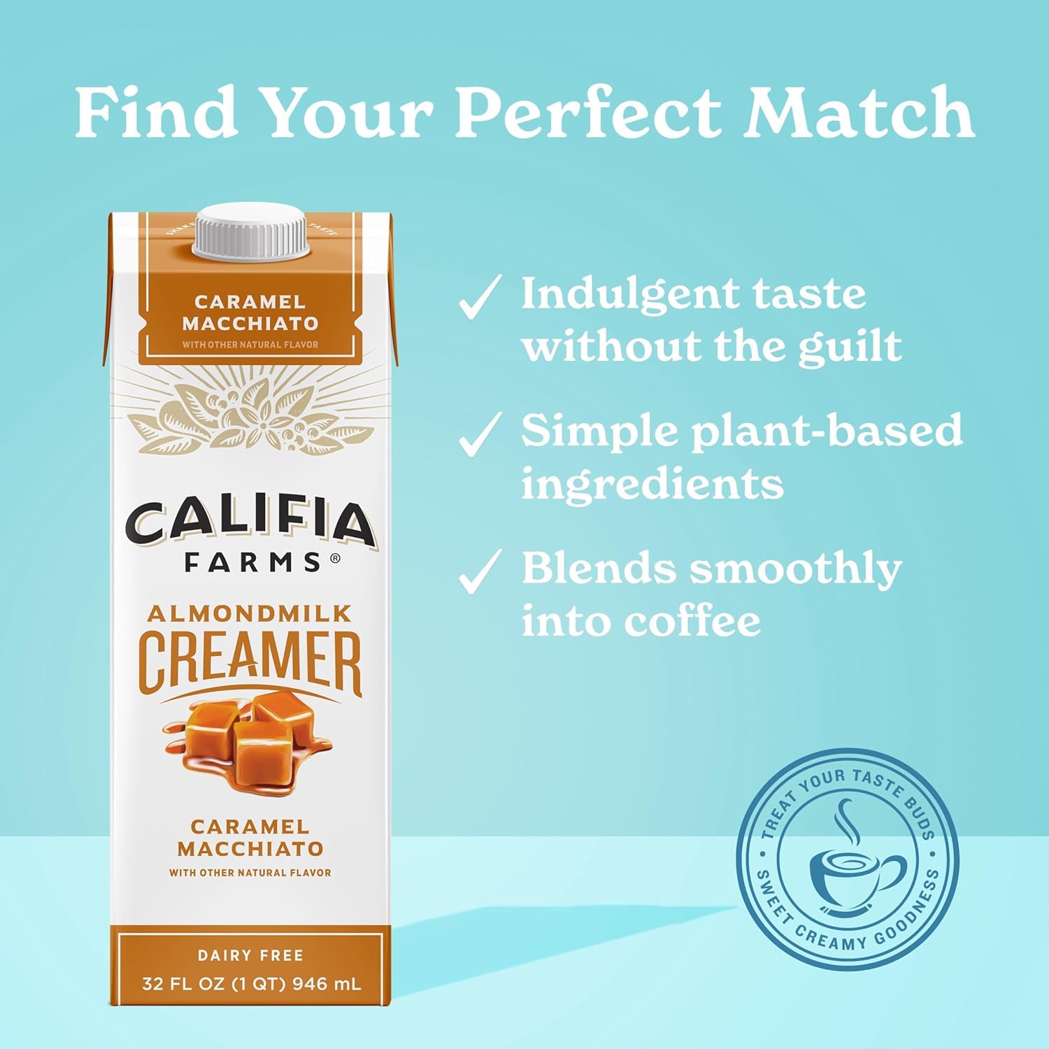 Califia Farms - Caramel Macchiato Almond Milk Coffee Creamer, 32 Fl Oz (Pack of 6), Shelf Stable, Dairy Free, Plant Based, Vegan, Gluten Free, Non GMO, Almond Creamer-2