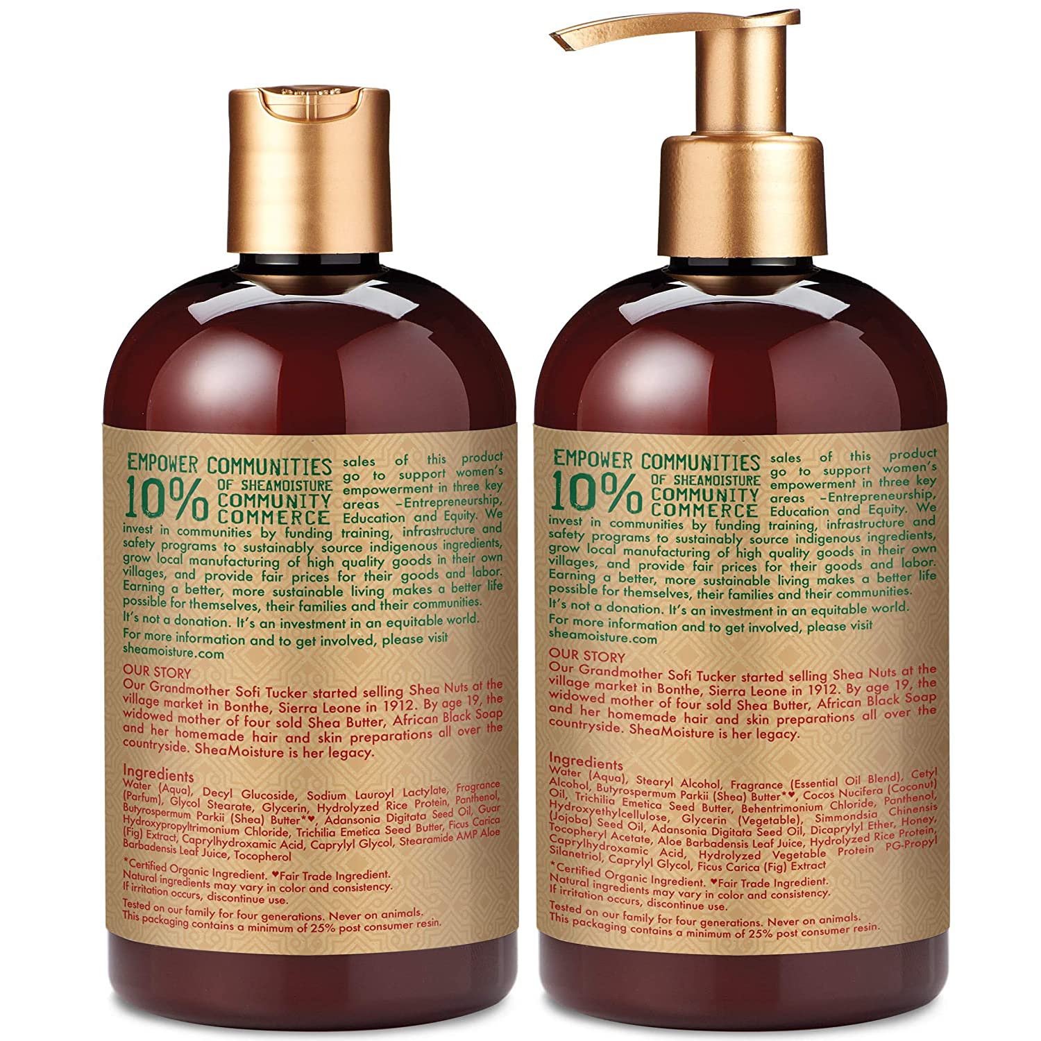 SheaMoisture Shampoo and Conditioner Set, Manuka Honey, Mafura Oil, Baobab Oil & Fig Extract, Hydrate + Replenish, Vitamin C, Sulfate Free & Hair Color Safe, Deep Conditioning, 13 Fl Oz Ea-2