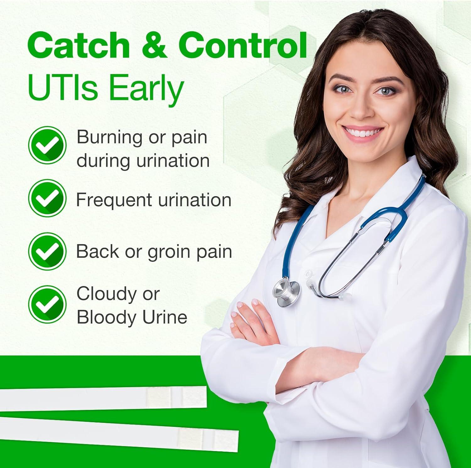 Easy@Home 25 Tests/Bottle Urinary Tract FSA Eligible Infection UTI Test Strips, Monitor Bladder Urinary Tract Issues Testing Urine- for Over The Counter (OTC) USE, Urinalysis (UTI-25P)-3