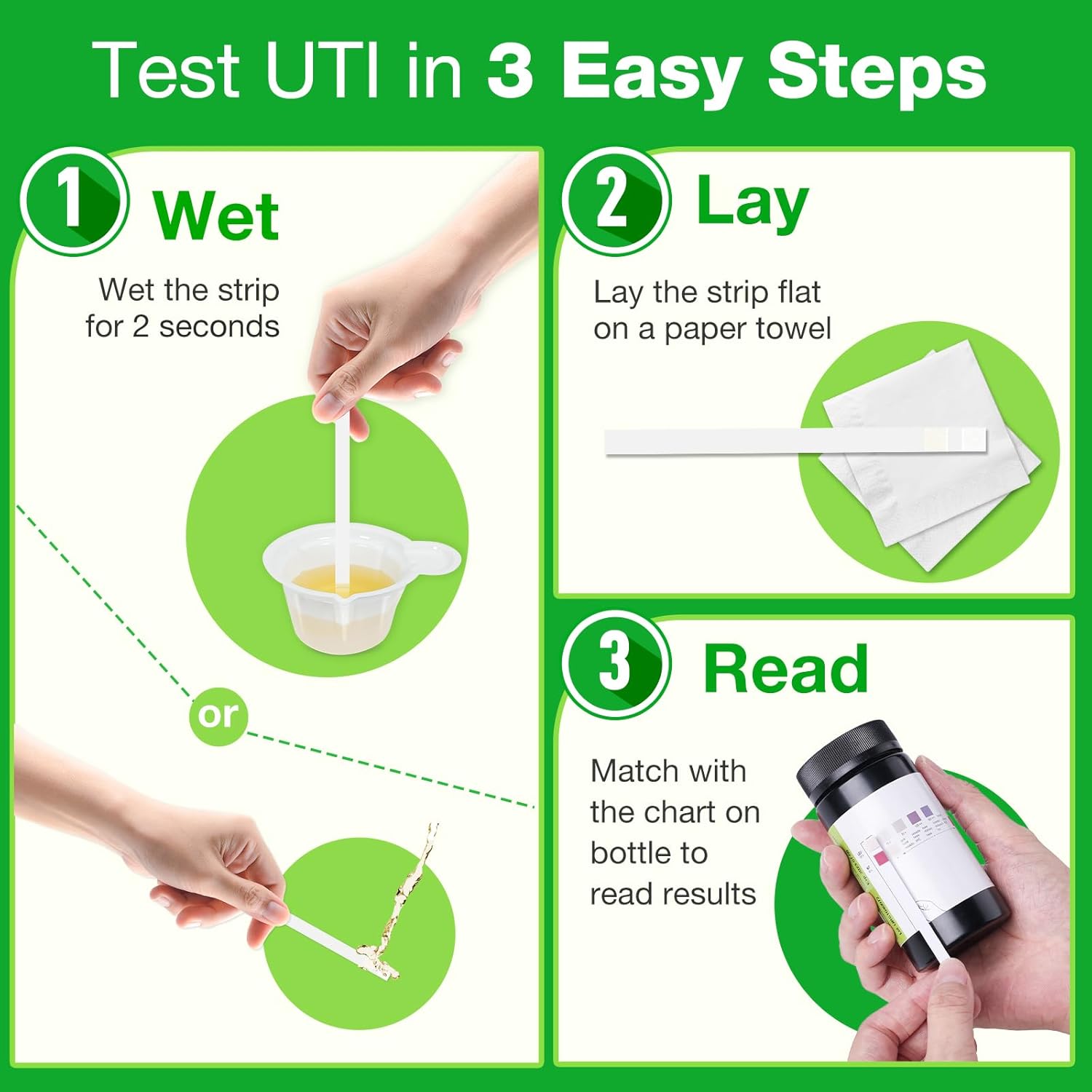 Easy@Home 25 Tests/Bottle Urinary Tract FSA Eligible Infection UTI Test Strips, Monitor Bladder Urinary Tract Issues Testing Urine- for Over The Counter (OTC) USE, Urinalysis (UTI-25P)-4