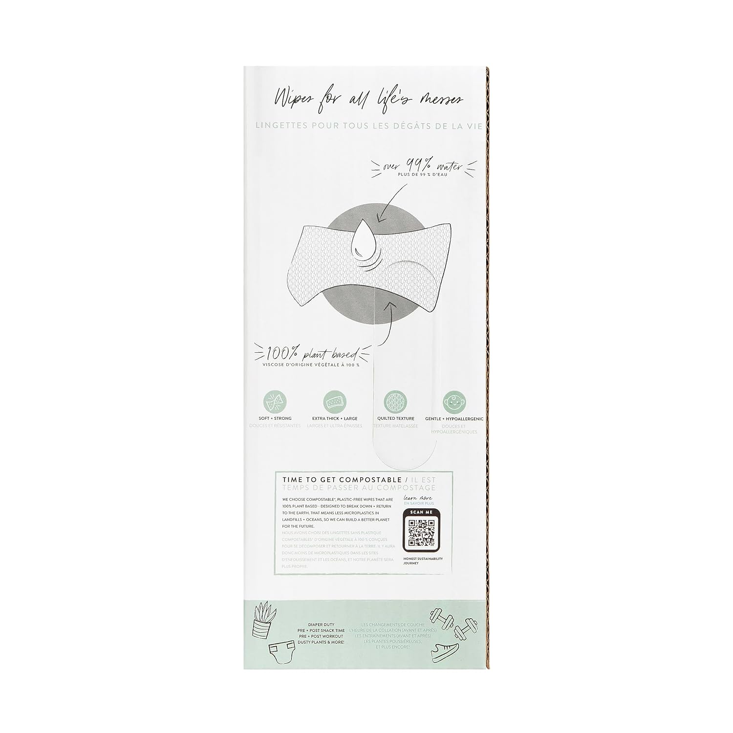 The Honest Company Clean Conscious Unscented Wipes | Over 99% Water, Compostable, Plant-Based, Baby Wipes | Hypoallergenic for Sensitive Skin, EWG Verified | Geo Mood, 288 Count-10