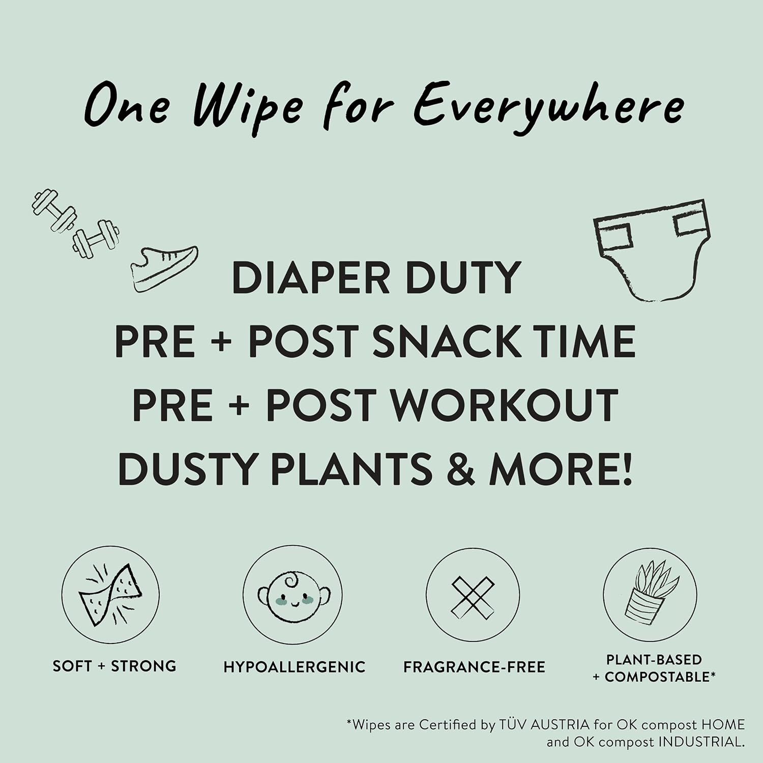 The Honest Company Clean Conscious Unscented Wipes | Over 99% Water, Compostable, Plant-Based, Baby Wipes | Hypoallergenic for Sensitive Skin, EWG Verified | Geo Mood, 288 Count-2