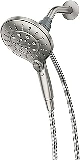 Moen Engage Spot Resist Brushed Nickel Magnetix Six-Function 5.5-Inch Handheld Showerhead with Magnetic Docking System, Detachable Shower Head, 26112SRN