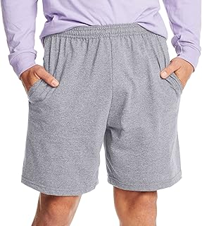 Hanes Men's Athletic Shorts, Favorite Cotton Jersey Shorts, Pull-On Knit Shorts with Pockets, Knit Gym Shorts, 7.5" Inseam