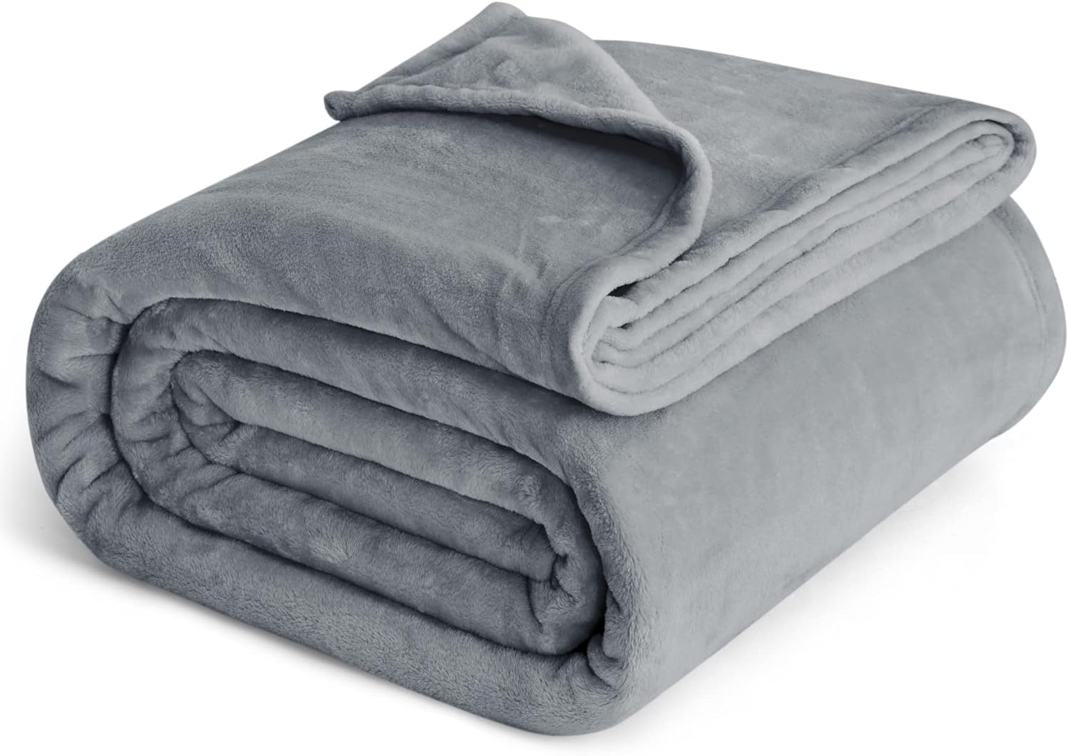 Bedsure Fleece Bed Blankets Queen Size Grey - Soft Lightweight Plush Fuzzy Cozy Luxury Blanket Microfiber, 90x90 inches-0