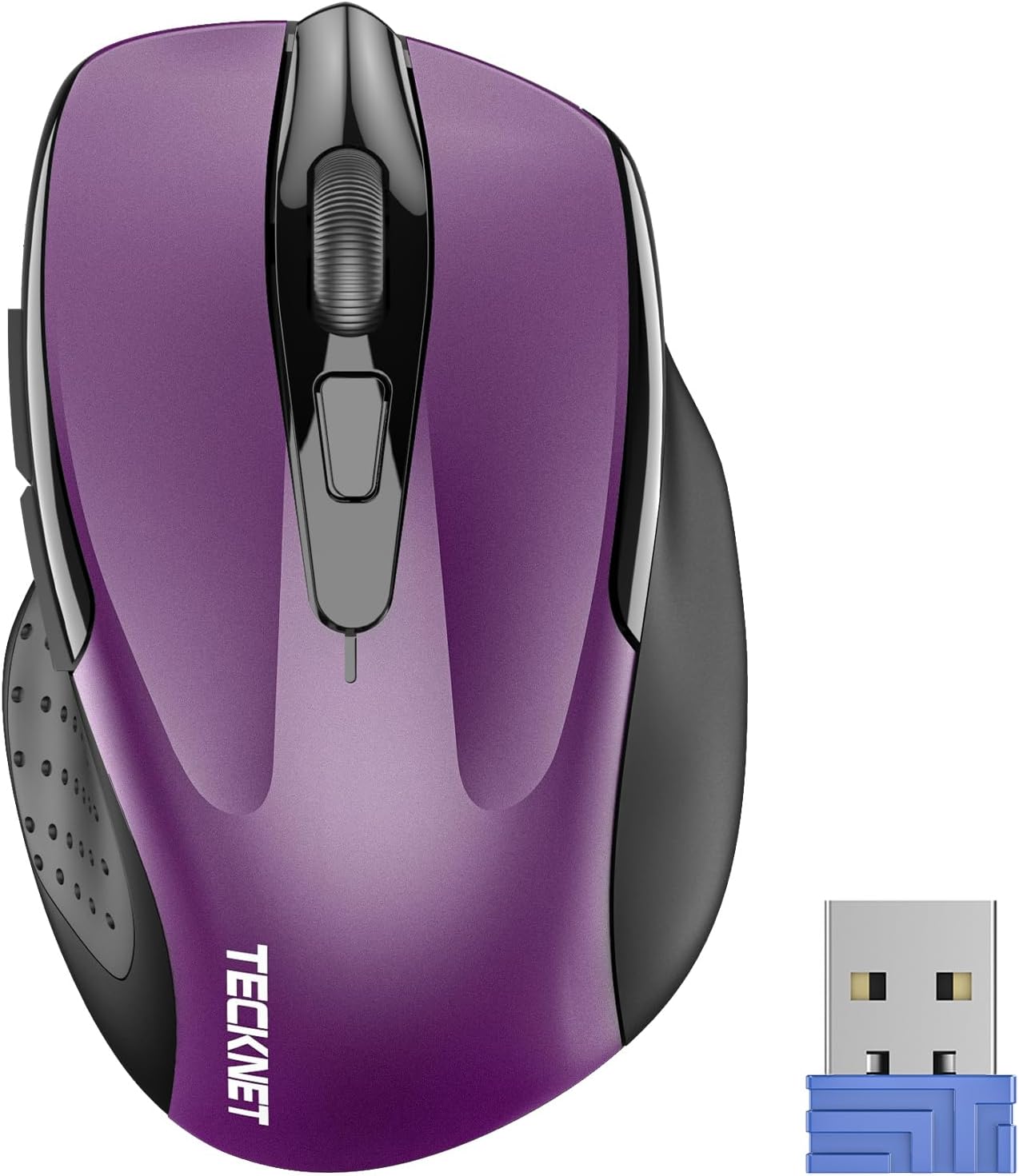 TECKNET Wireless Mouse, 2.4G Ergonomic Optical Mouse, Computer Mouse for Laptop, PC, Computer, Chromebook, Notebook, 6 Buttons, 24 Months Battery Life, 2600 DPI, 5 Adjustment Levels-0