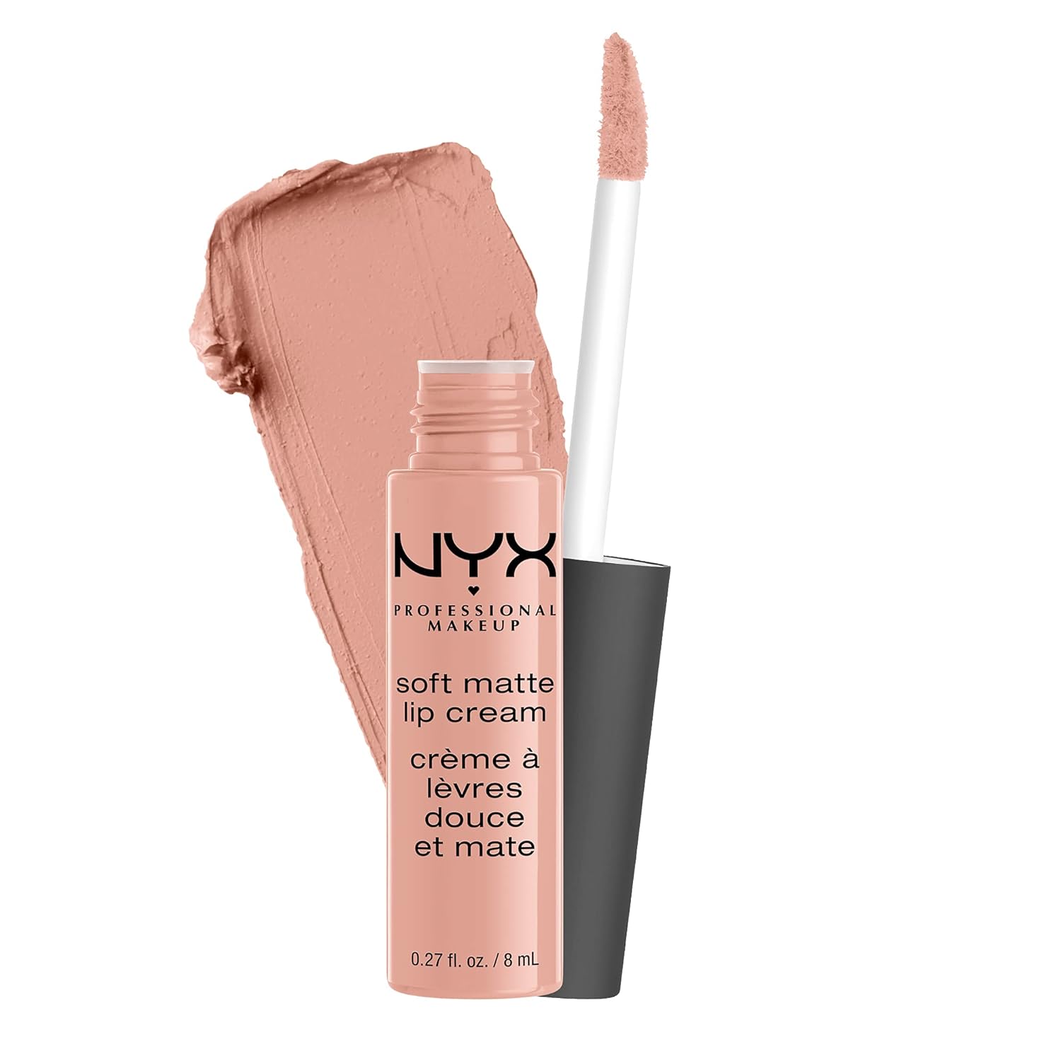 NYX PROFESSIONAL MAKEUP Soft Matte Lip Cream, Lightweight Liquid Lipstick - Cairo (Matte Pure Nude)-0