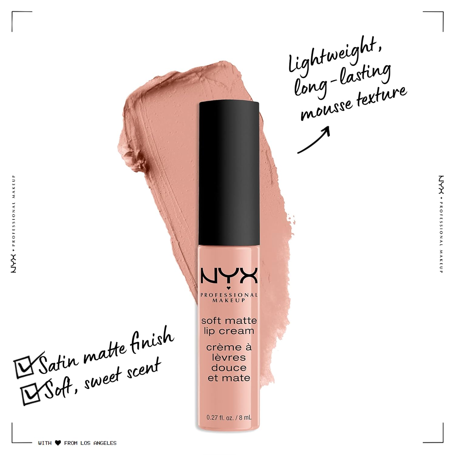 NYX PROFESSIONAL MAKEUP Soft Matte Lip Cream, Lightweight Liquid Lipstick - Cairo (Matte Pure Nude)-1