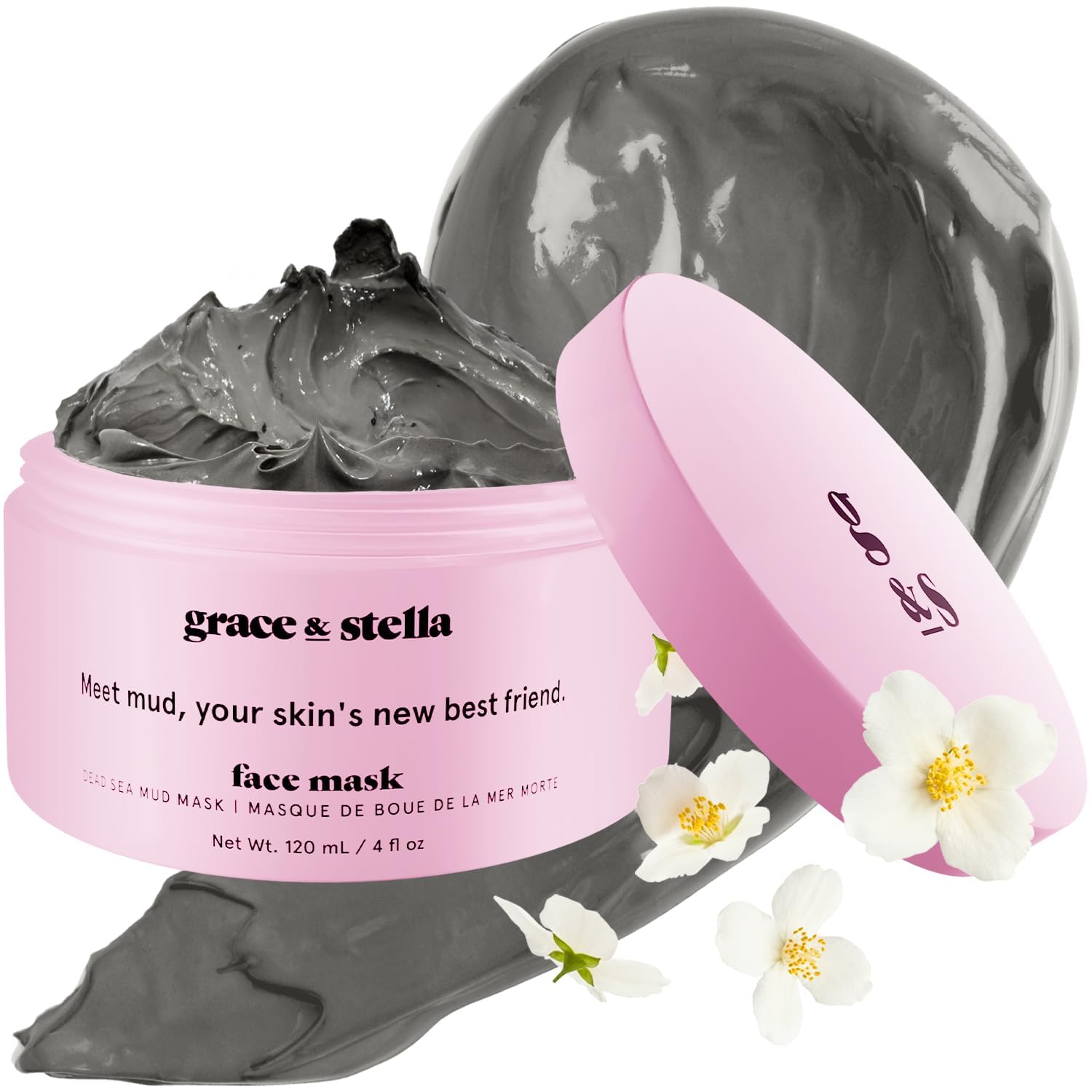 grace & stella Dead Sea Mud Mask (120ml) - Vegan Detox Dead Sea Mask - Mud Masks For Face And Body Mask - Mud Face Mask For Oily Acne, Blackheads-0