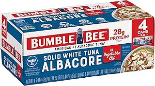 Bumble Bee Solid White Albacore Tuna in Oil, 5 Ounce (Pack of 4)