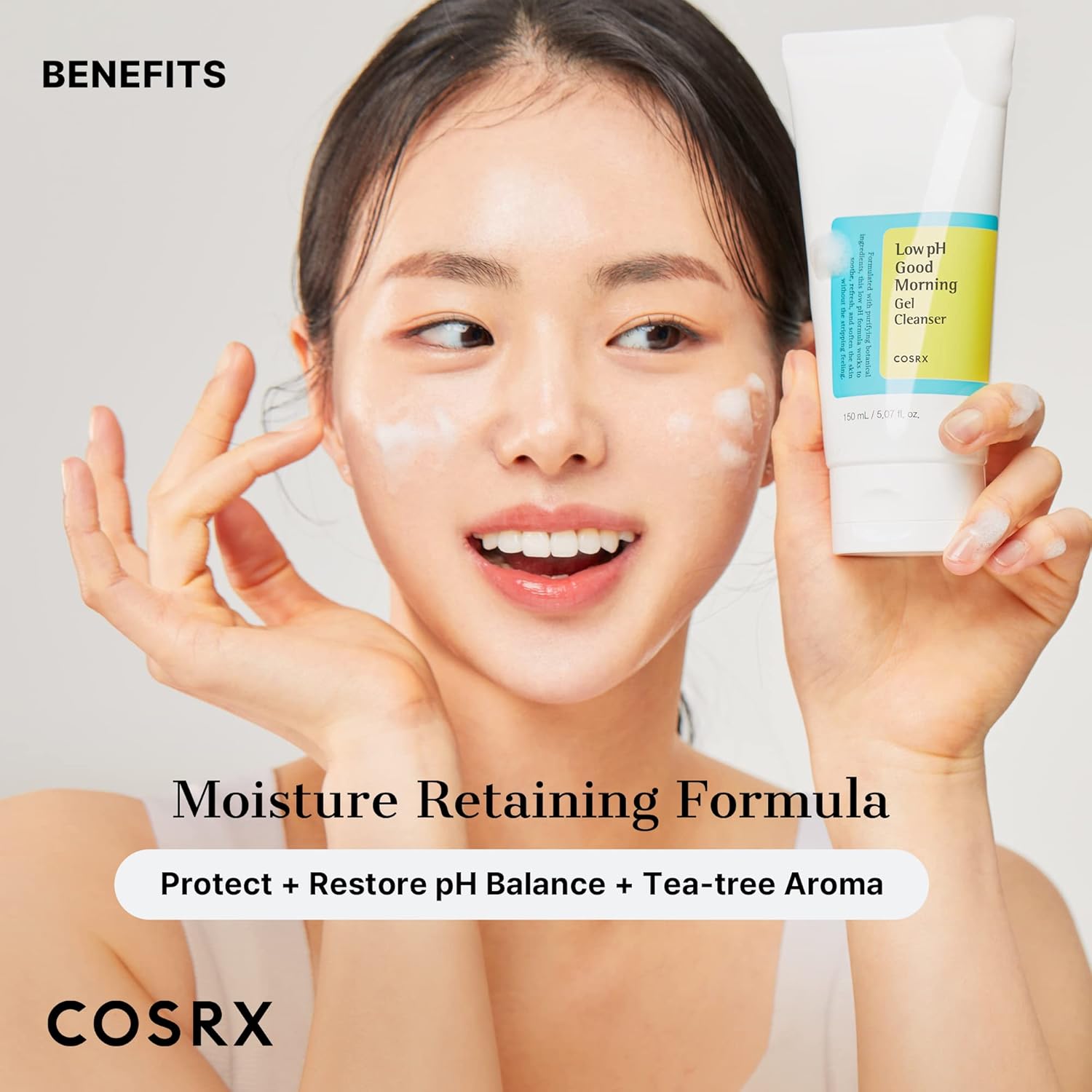 COSRX Low pH Good Morning Gel Cleanser, Daily Mild Face Cleanser for Sensitive Skin with BHA & Tea-Tree Oil, PH Balancing, Korean Skin Care (5.07fl.oz/150ml)-4