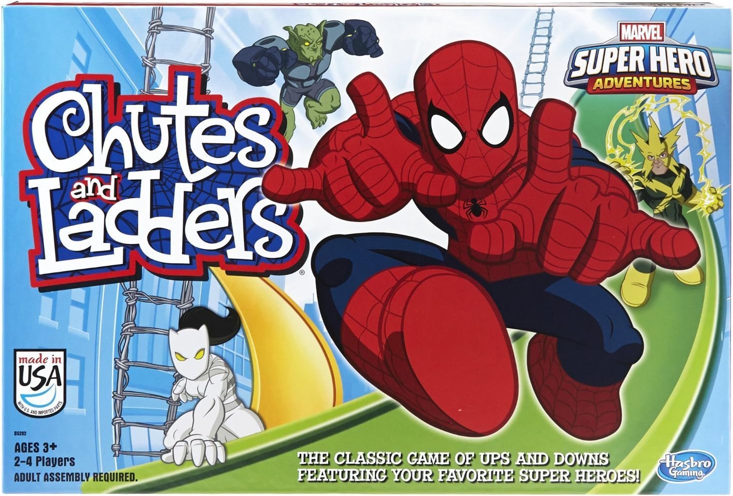 Hasbro Gaming Chutes and Ladders: Marvel Spider-Man Edition Board Game for Kids 2-4 Players, Preschool Games, Ages 3 and Up (Amazon Exclusive)-0