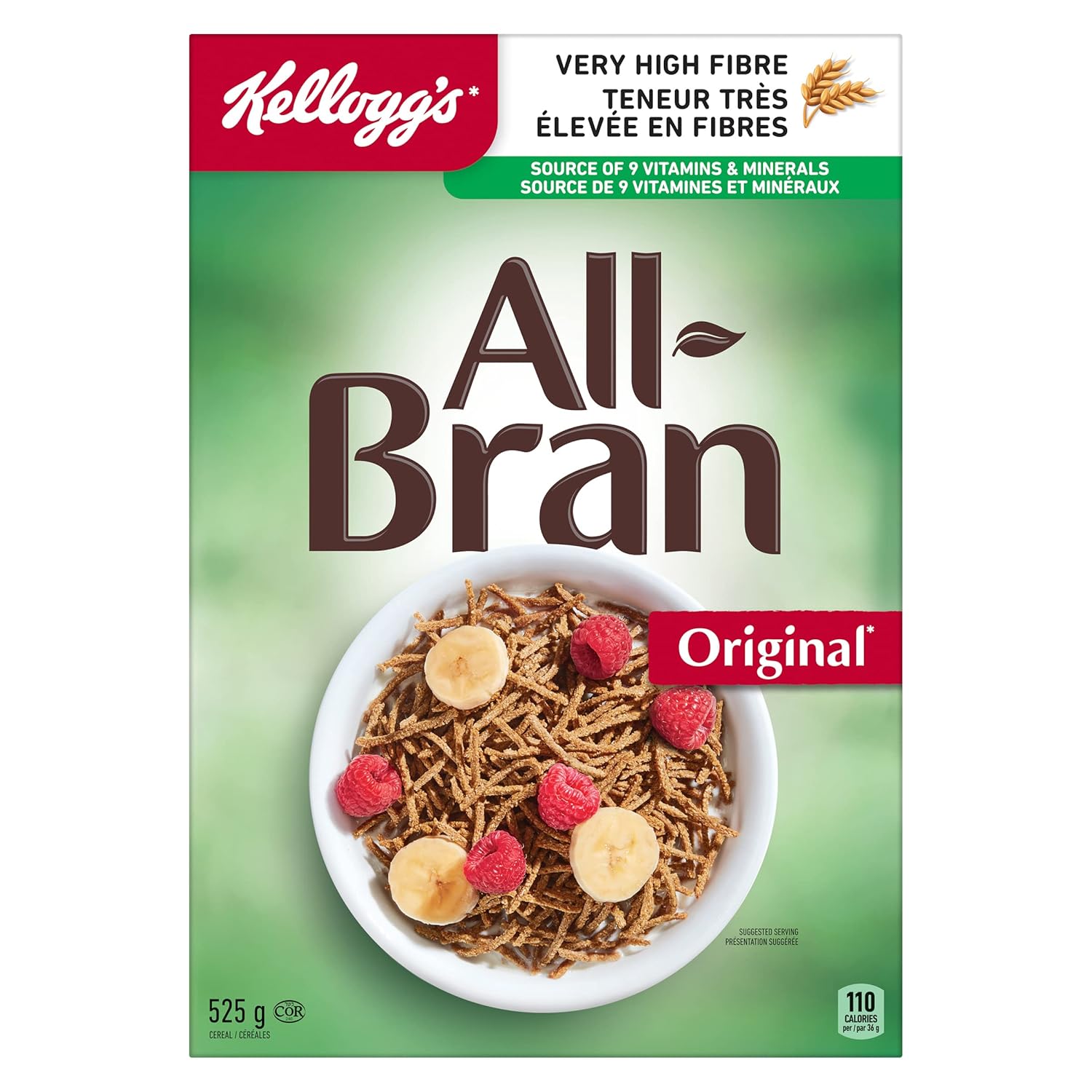 Kellogg's All Bran Original Cereal, 525g/18.5oz, (Imported from Canada)-0