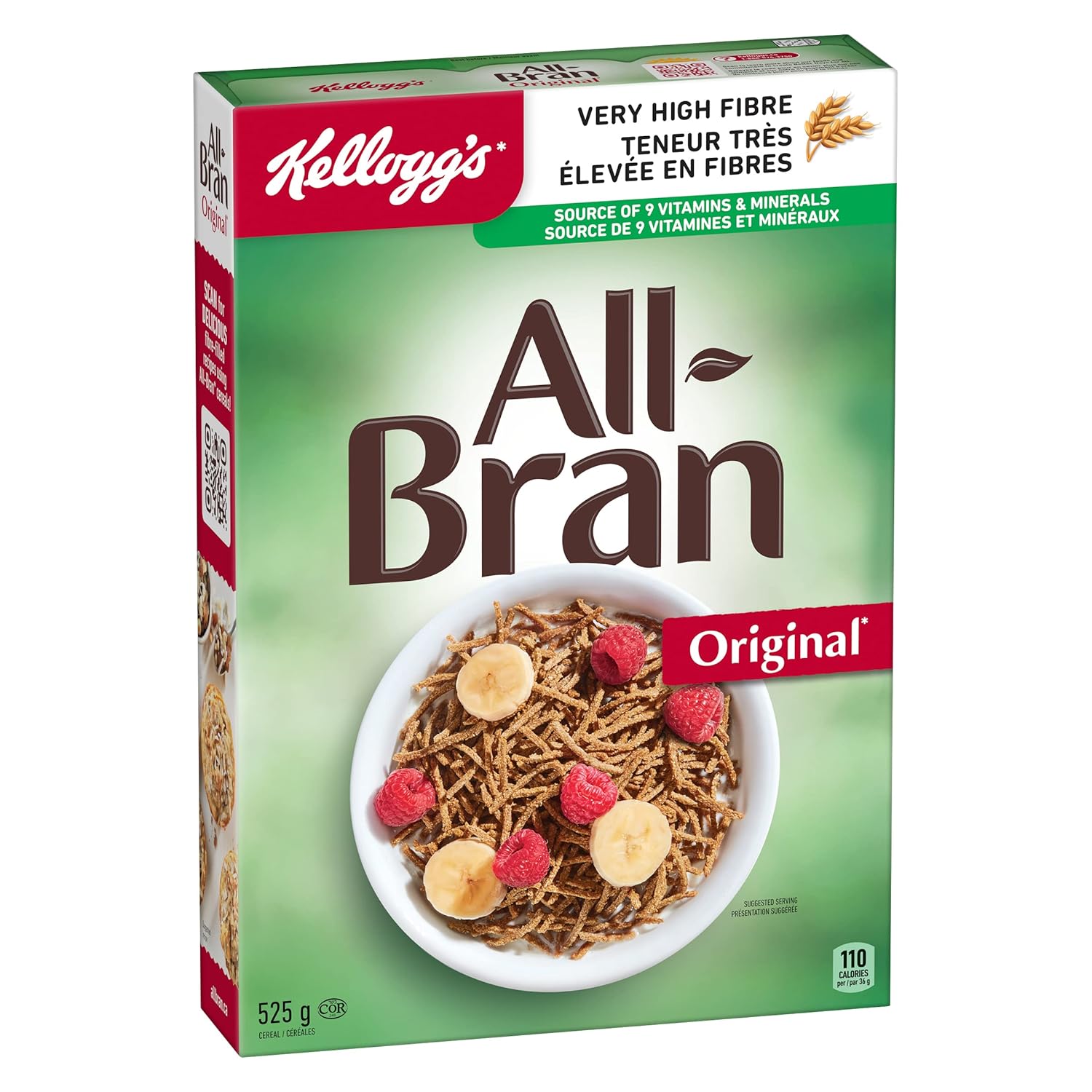 Kellogg's All Bran Original Cereal, 525g/18.5oz, (Imported from Canada)-1