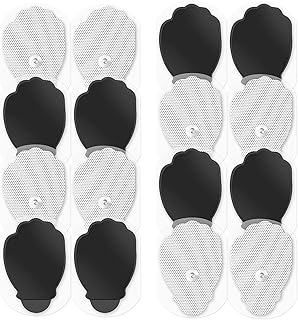 Easy@Home 16 2"x3" Reusable Adhesive Electrode TENS Pads for TENS Electronic Pulse Massager in Hand Shape, 510K Cleared for Over The Counter (OTC) Use