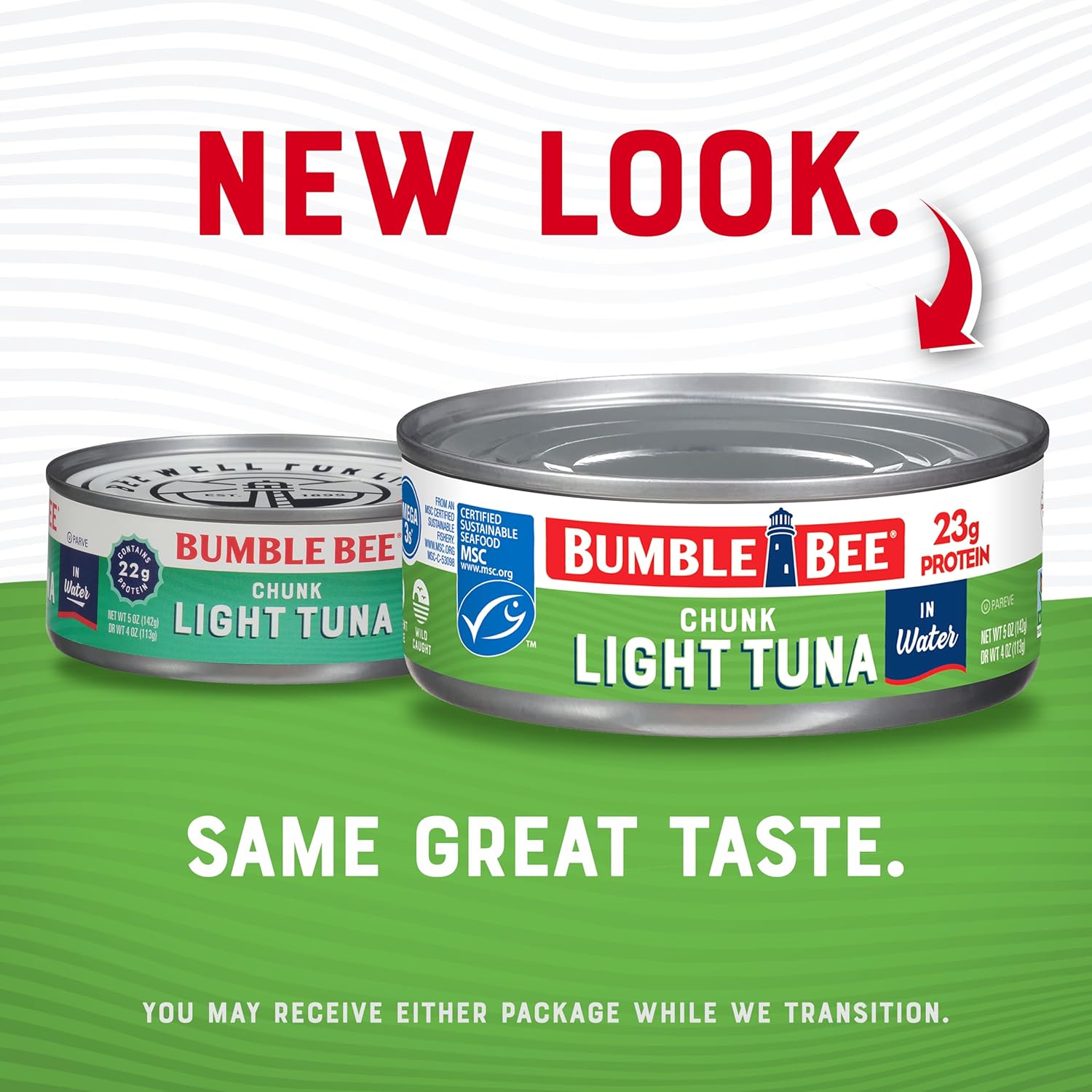 Bumble Bee Chunk Light Tuna In Water, 5 oz Cans (Pack of 24) - Wild Caught Skipjack Tuna - 23g Protein Per Serving - MSC Certified Sustainable Seafood, Non-GMO, Gluten Free, Kosher-2