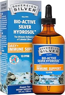 Sovereign Silver Bio-Active Silver Hydrosol for Immune Support - Colloidal Silver - 10 ppm, 8oz (236mL) - Dropper