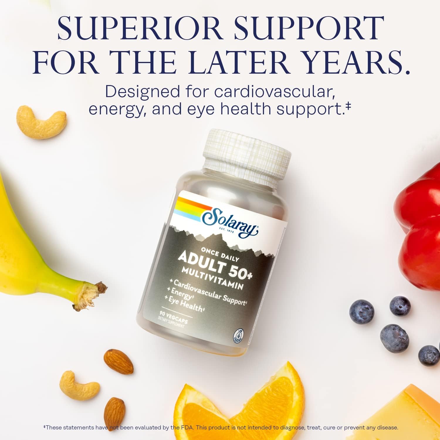 Solaray Once Daily Adult 50+ Multivitamin Healthy Energy, Heart & Immune Support for Mature Adults 90 CT-2