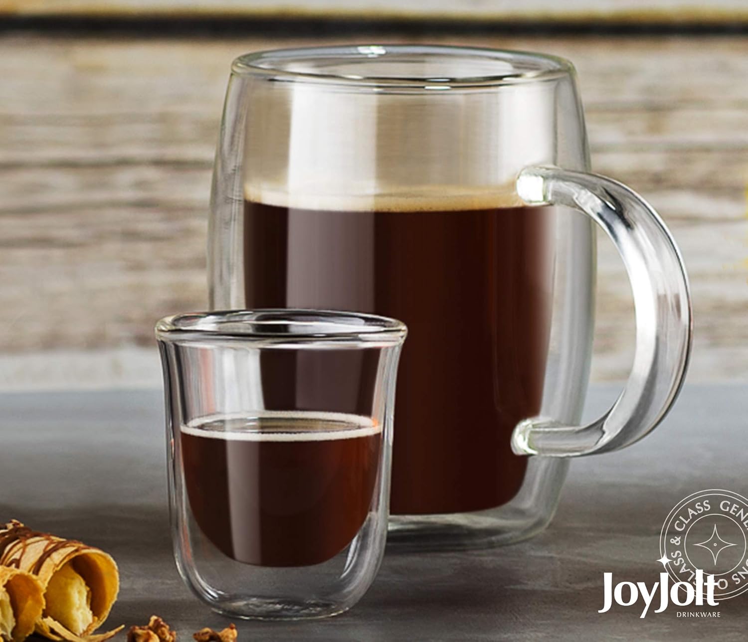 JoyJolt Javaah Double Walled Espresso Glasses Espresso Cups (Set of 2)- 2-Ounces-5