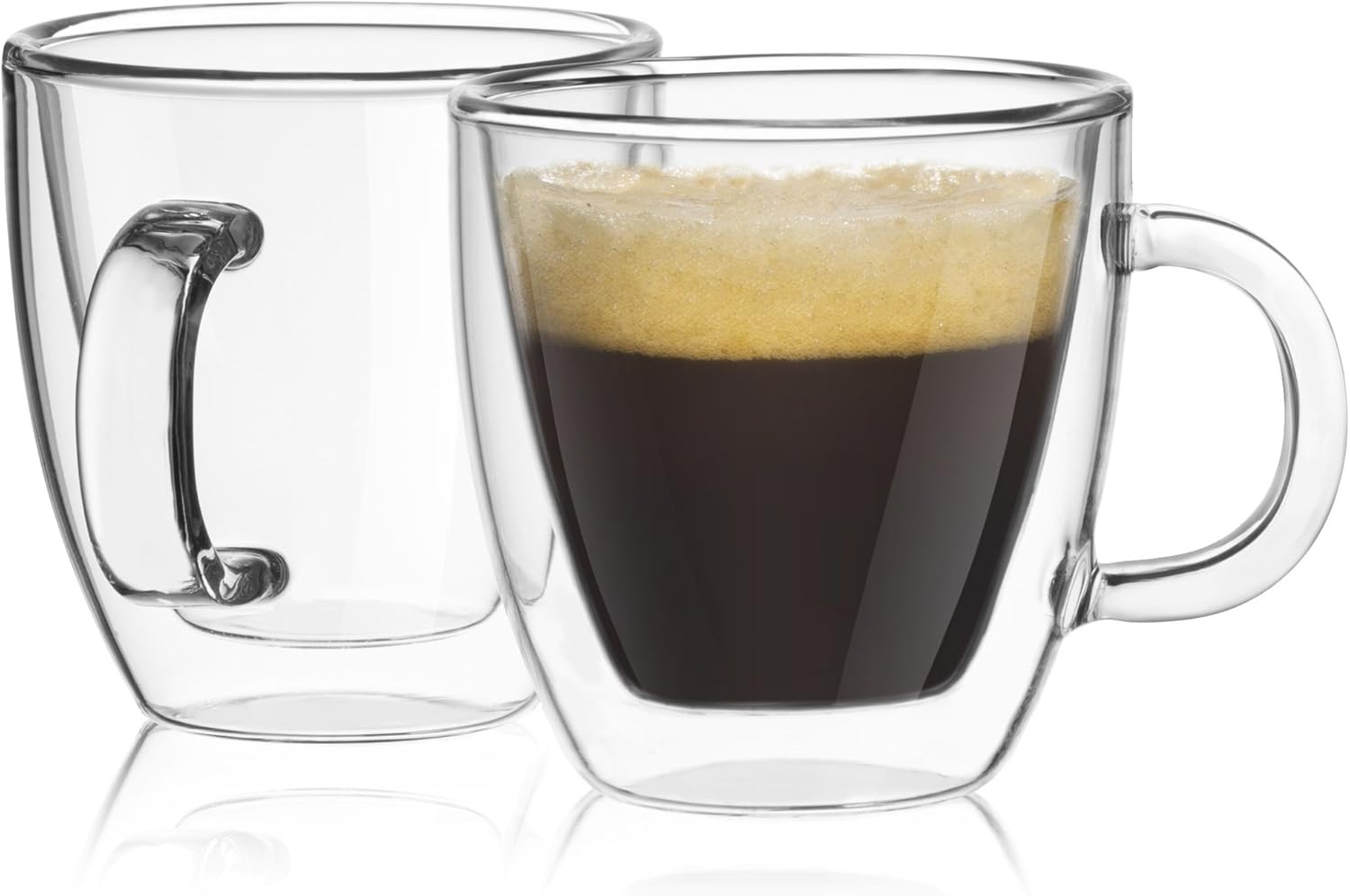 JoyJolt Savor Double Wall Insulated Glasses Espresso Mugs (Set of 2) - 5.4-Ounces-0