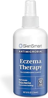 SkinSmart Antimicrobial Eczema Therapy with Hypochlorous Acid, Removes Bacteria so Skin Can Heal, for Adults, Kids and Seniors, 8 Ounce Clear Spray