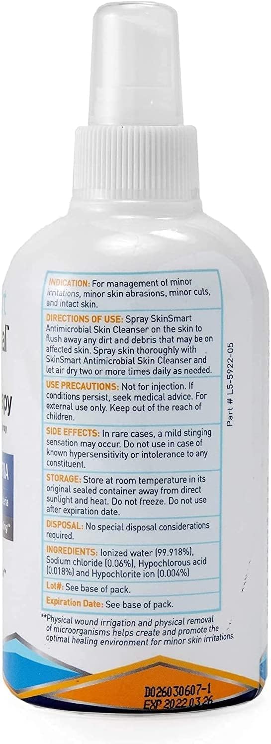 SkinSmart Antimicrobial Eczema Therapy with Hypochlorous Acid, Removes Bacteria so Skin Can Heal, for Adults, Kids and Seniors, 8 Ounce Clear Spray-8