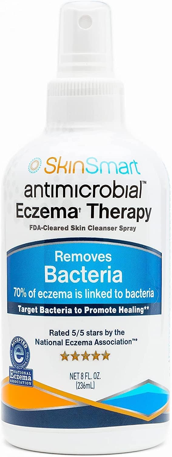 SkinSmart Antimicrobial Eczema Therapy with Hypochlorous Acid, Removes Bacteria so Skin Can Heal, for Adults, Kids and Seniors, 8 Ounce Clear Spray-9