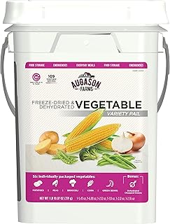 Augason Farms Freeze Dried Vegetable Variety Pail, Emergency Food Supply, Everyday Meals, 109 Servings