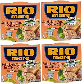 Rio Mare Solid Light Tuna in Olive Oil (Pack of 4, 6-oz cans)