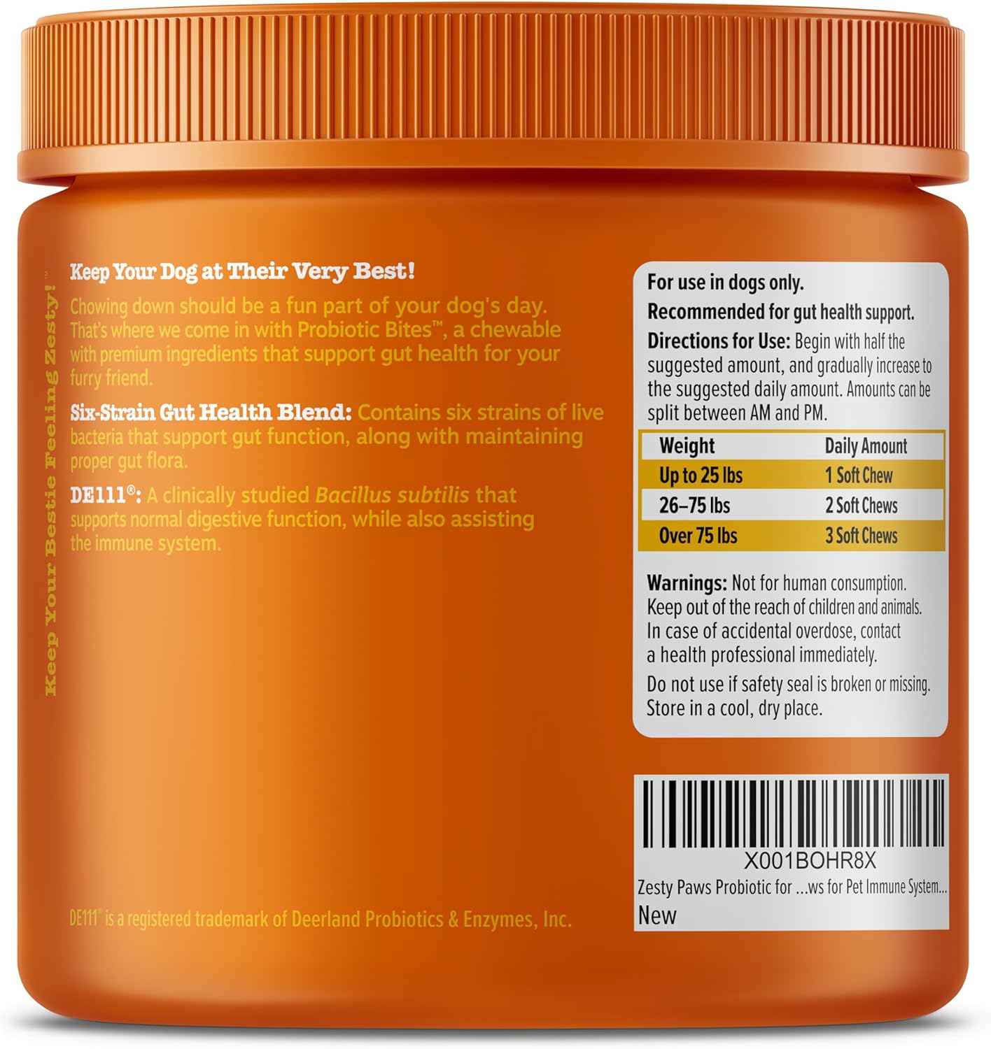 Zesty Paws Probiotics for Dogs - Digestive Enzymes for Gut Flora, Digestive Health, Diarrhea & Bowel Support - Clinically Studied DE111 - Dog Supplement Soft Chew for Pet Immune System - Pumpkin-5