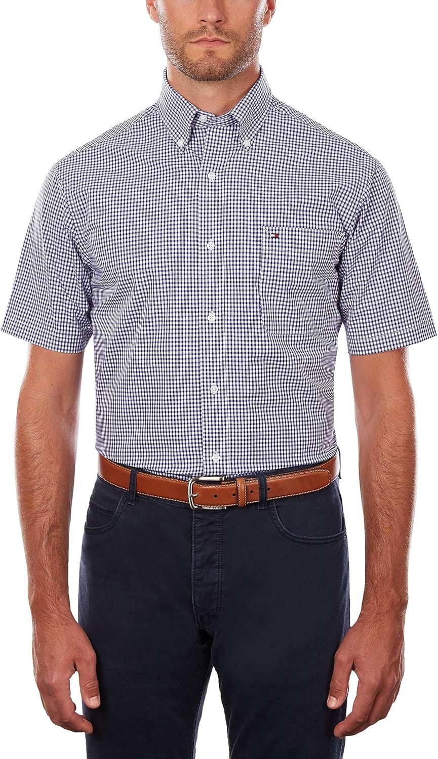 Tommy Hilfiger Men's Short Sleeve Button-down Shirt-0